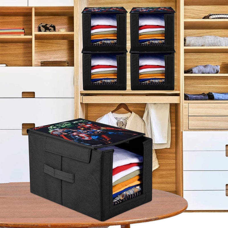 Kuber Industries Marvel Wardrobe Organizer Shirt Stacker Closet Organizer Foldable Storage Boxes Shelf Organizer Shirt Stacker Bag Pack of 3 Multicolor - Image 4