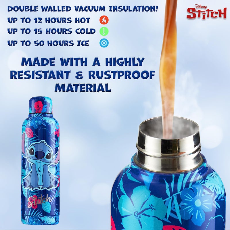Disney Stitch Insulated Water Bottle - 515ml Stainless Steel Metal Drinks Bottle Teenagers Hot or Cold - School Sports Travel - Stitch Gifts - Image 5