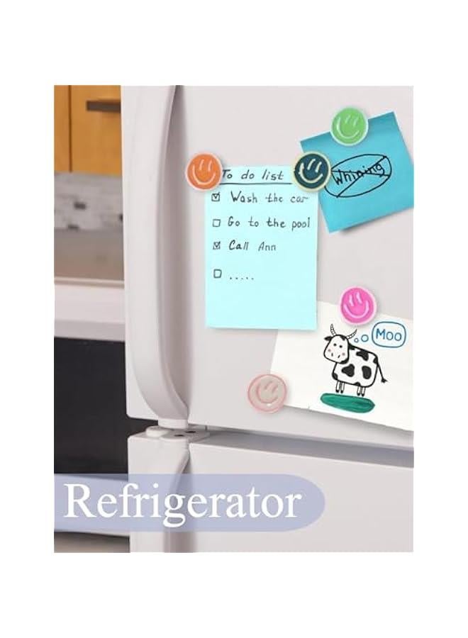 12Pcs Fridge Magnets Cute Refrigerator Magnets, Colorful Magnets for Whiteboard Cabinet Locker, Resin Smile Face Decorative Magnets for Classro Kitchen Office - Image 3