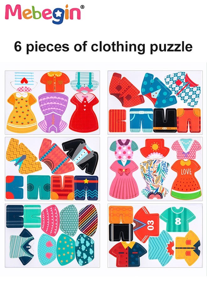 MEBEGIN - Fun Clothes Pairing Toy Set, Wooden Pairing Clothes Puzzle with Storage Box and 20 Cards, No Need for Cropping, Educational Memory and Observation Game for Children, Interactive Family Game - Image 1