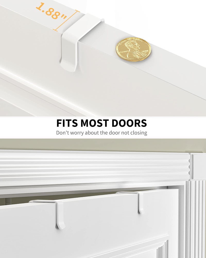 Moforoco White Narrow 9-Tier Over The Door Pantry Organizer, Pantry Organization and Storage, Metal Hanging Basket Wall Spice Rack Seasoning Shelves, 12.2" - Image 3