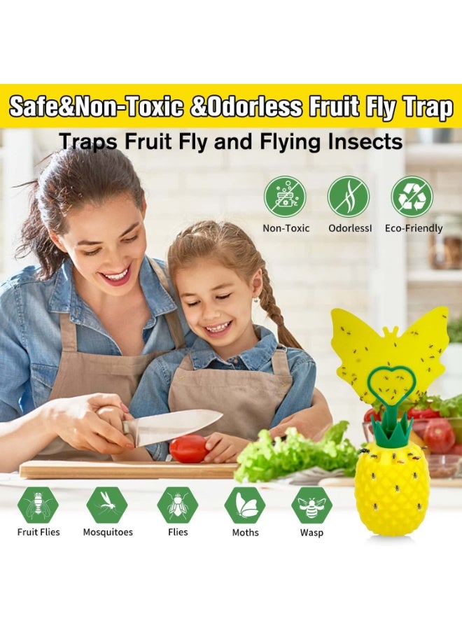 KOWVOWZ Fruit Fly Trap for Indoors, Gnat Trap Gnat Killer Fly Catcher with Yellow Sticker, Sticky Double-Sided Fruit Fly Traps, Non-Toxic Reusable Fly Trap Comes with Bait for Kitchen/Plant (2 Pack) - Image 4