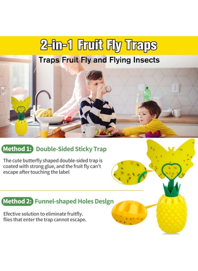 KOWVOWZ Fruit Fly Trap for Indoors, Gnat Trap Gnat Killer Fly Catcher with Yellow Sticker, Sticky Double-Sided Fruit Fly Traps, Non-Toxic Reusable Fly Trap Comes with Bait for Kitchen/Plant (2 Pack) - Image 3