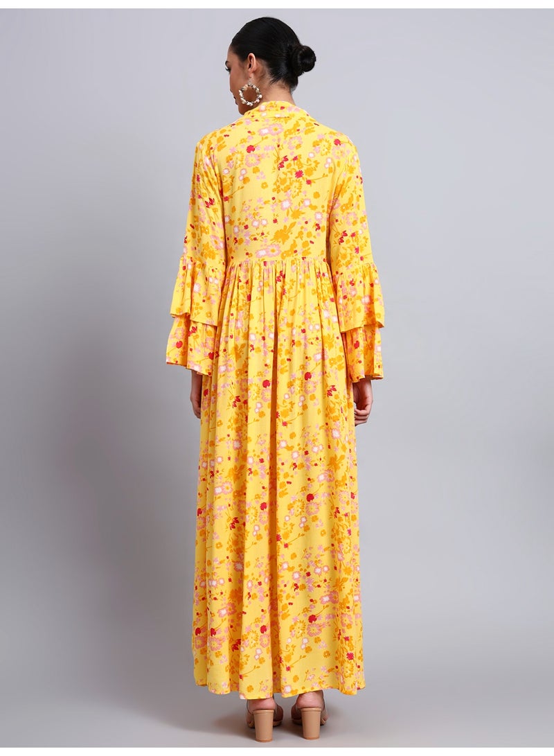 Alaya Women Embroided Floral Printed Rayon Jalabiya-AL4098B - Image 2