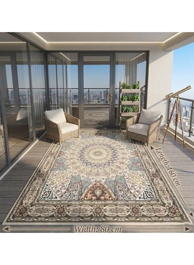 Premium Area Rug for Living Room Bedroom, Soft Washable Low-Pile Carpet with Printed Design, Anti-Slip Indoor Floor Mat - Image 3