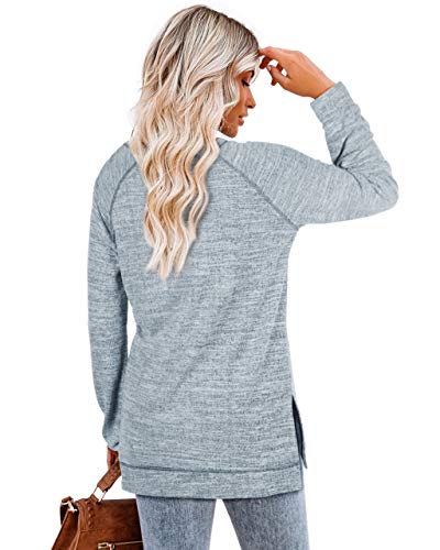 Aokosor Womens Tops for Leggings Fall Outfits 2025 School Long Sweaters Pullover Lounge Shirts Casual Blue M - Image 5