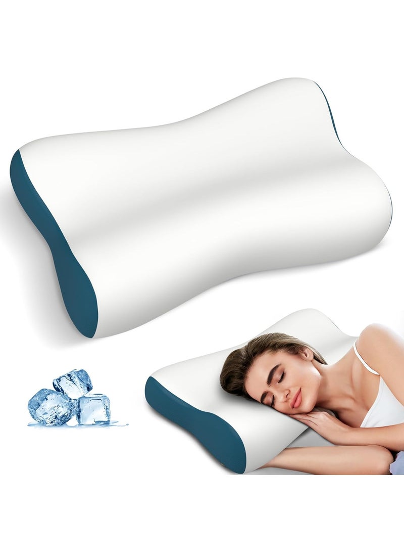 Loxira Cervical Neck Pillow for Pain Relief, Contour Memory Foam Pillows for Sleeping, Ergonomic Pillow Orthopedic Cooling Pillow Bed Pillow Neck Support for Side Back Stomach Sleepers - Image 1