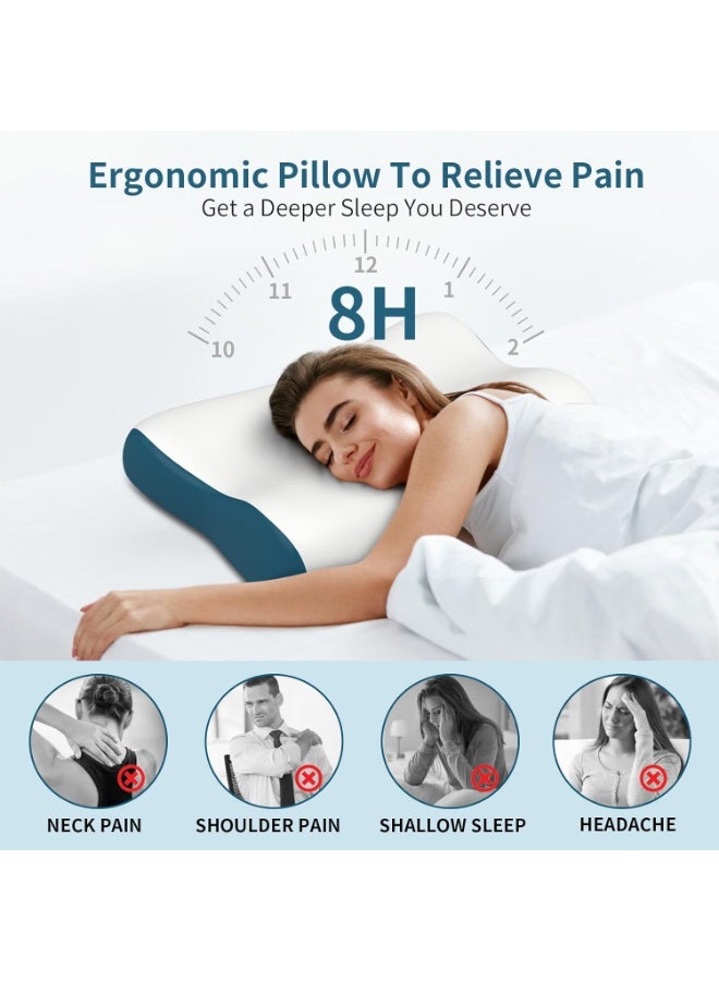 Loxira Cervical Neck Pillow for Pain Relief, Contour Memory Foam Pillows for Sleeping, Ergonomic Pillow Orthopedic Cooling Pillow Bed Pillow Neck Support for Side Back Stomach Sleepers - Image 4