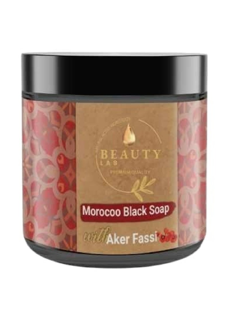 Beauty Lab Moroccan Black Soap with Aker Fassi 250g | 100% natural  - Image 1