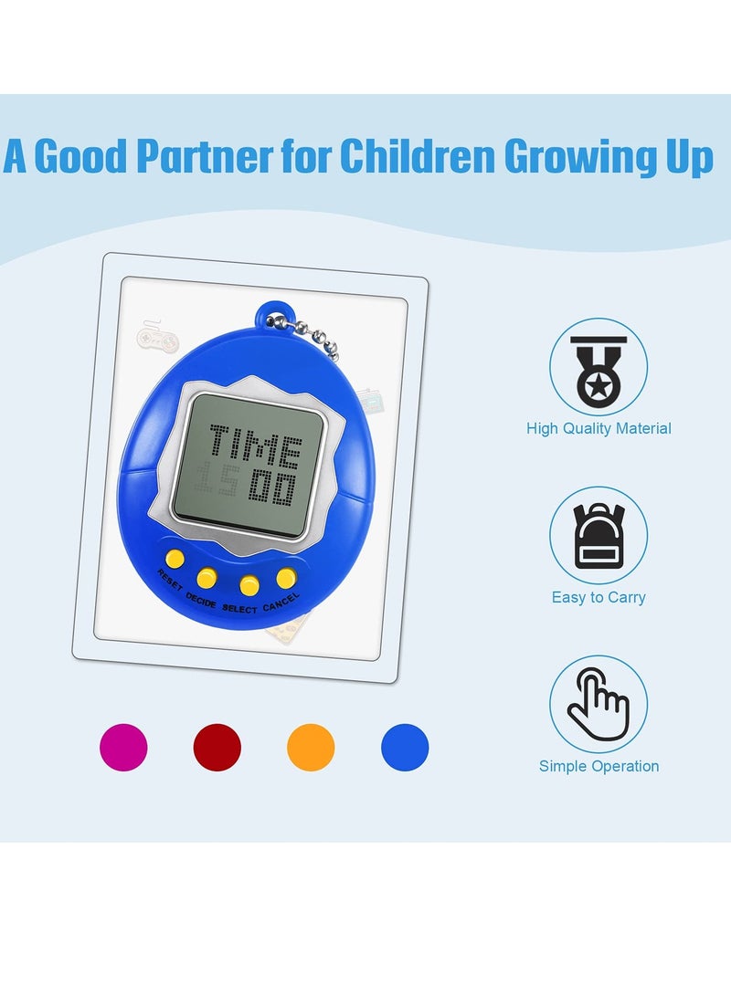 Barakah Virtual Electronic Digital Pet Keychain, Game Digital Game Keychain Nostalgic Virtual Digital Pet Retro Handheld Electronic Game Machine with Keychain for Boys Girls, 4 Pieces - Image 3