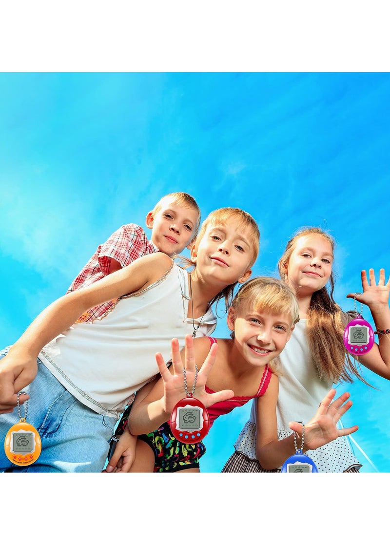 Barakah Virtual Electronic Digital Pet Keychain, Game Digital Game Keychain Nostalgic Virtual Digital Pet Retro Handheld Electronic Game Machine with Keychain for Boys Girls, 4 Pieces - Image 5