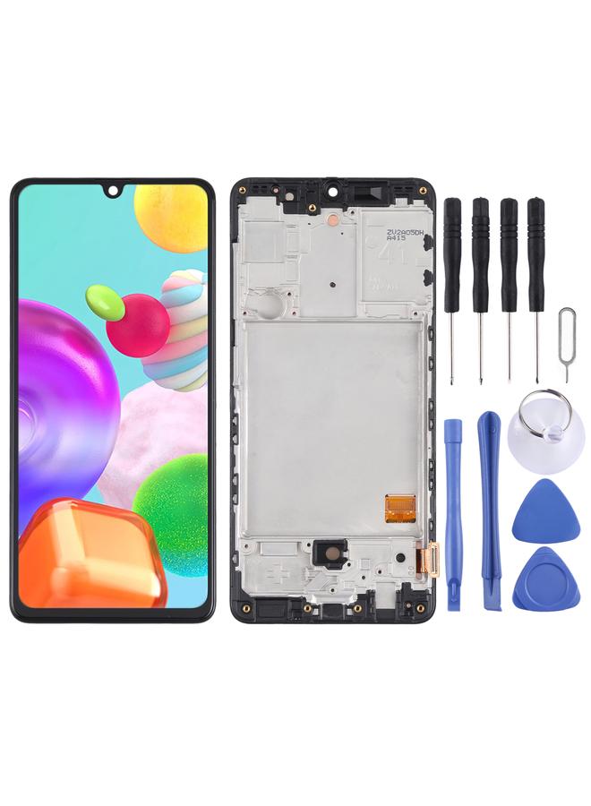 erorex Replacement Original Super AMOLED LCD Screen for Samsung Galaxy A41 SM-A415 Digitizer Full Assembly with Frame Black - Image 1
