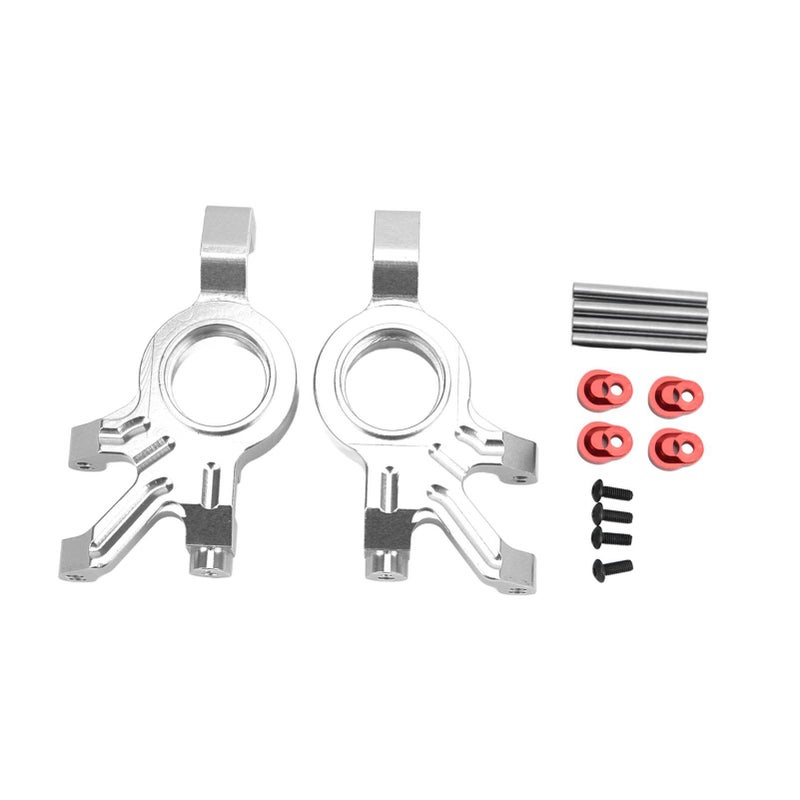 Aluminum Front Steering Hub Blocks Upgrade for 1 5 RC Car Silver - Image 2