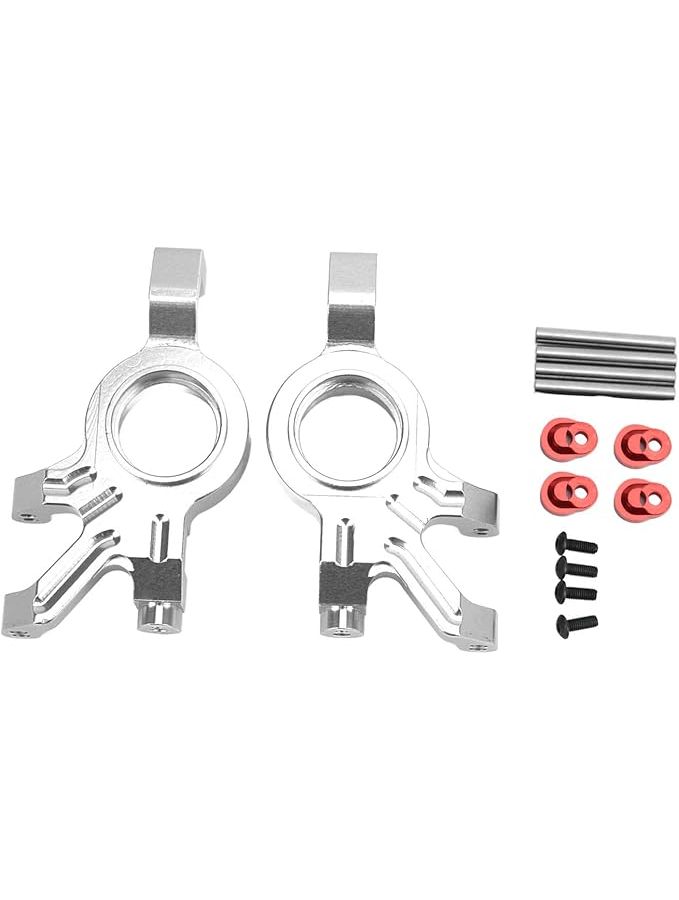 Aluminum Front Steering Hub Blocks Upgrade for 1 5 RC Car Silver - Image 1