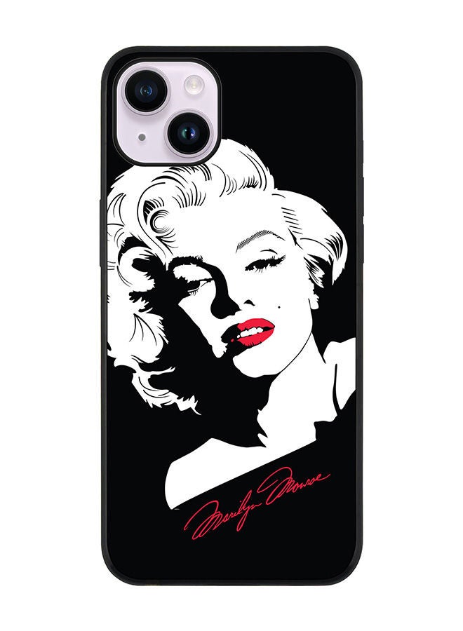 Stylizedd Rugged Black edge case for Apple iPhone 14 Slim fit Soft Case Flexible Rubber Edges Anti Drop TPU Gel Thin Cover - Marilyn Monroe - Image 1