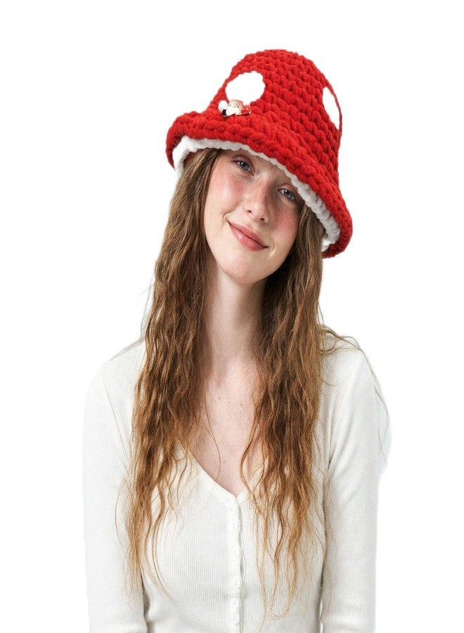 CosInStyle Festival Plush Mushroom Hat, Costume Accessory for Carnival, Halloween, Cosplay, Role Play, Stage Performance (Red) - Image 1