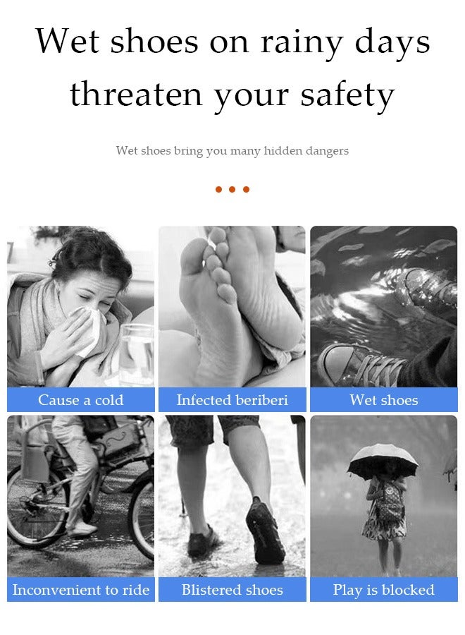 DUNISO أغطية أحذية، أغطية أحذية بلاستيكية قابلة للتصرف مقاومة للمطر، أغطية أحذية مقاومة للماء لأيام المطر، أغطية أحذية متينة، أغطية أحذية للمزارع [تثخين القدم] حتى الركبة (أزرق) - Image 3