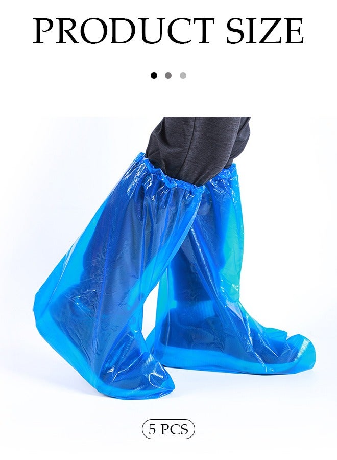 DUNISO أغطية أحذية، أغطية أحذية بلاستيكية قابلة للتصرف مقاومة للمطر، أغطية أحذية مقاومة للماء لأيام المطر، أغطية أحذية متينة، أغطية أحذية للمزارع [تثخين القدم] حتى الركبة (أزرق) - Image 2