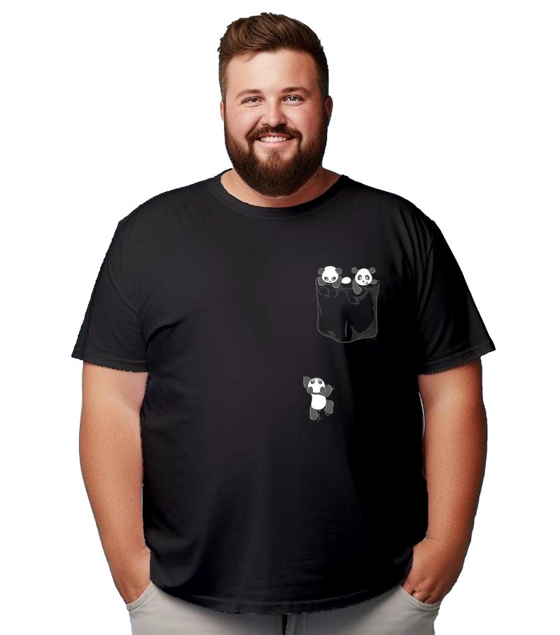 INDISSH Size Printed T-Shirt 100% Cotton Half Sleeve Unisex - RNM-POCPAN-BLK-M - Image 1