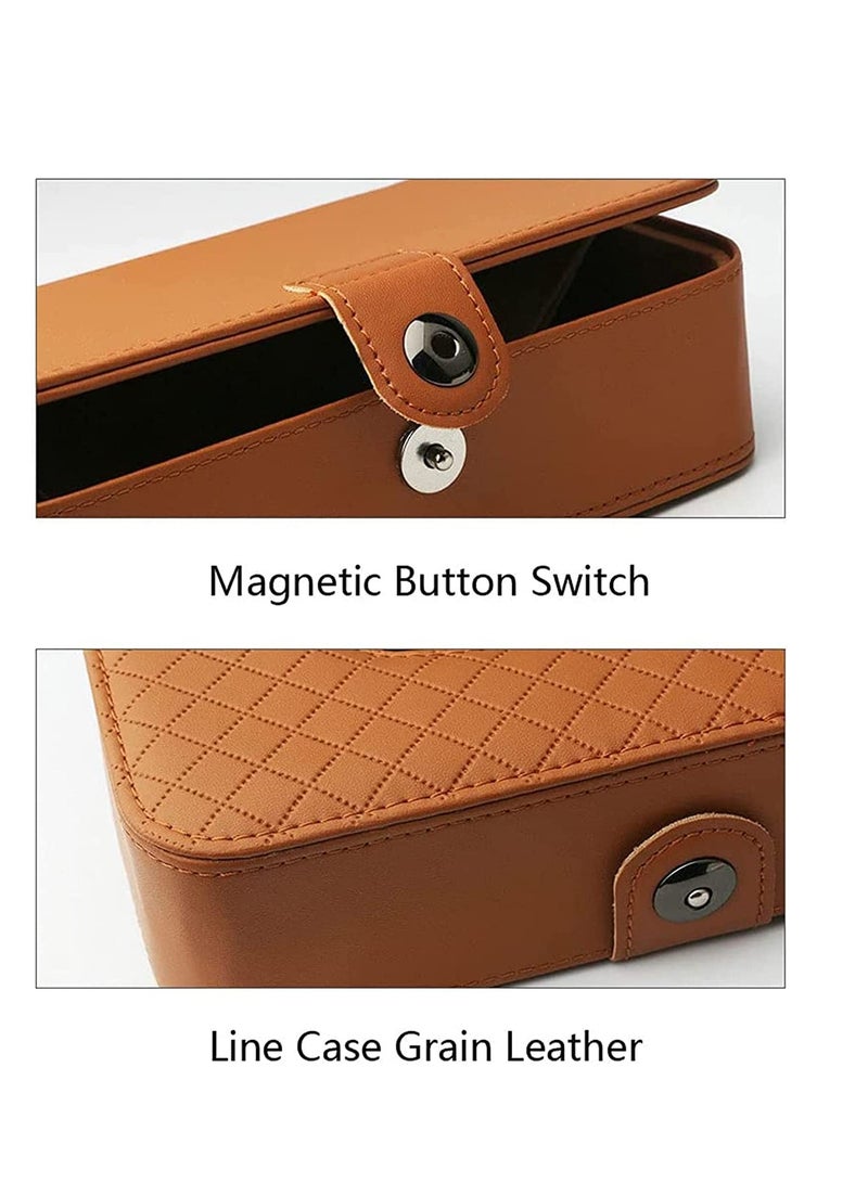 SYOSI Car Tissue Holder Sun Visor Tissue Holder Car Visor Napkin Holder, Hanging Paper Clip Tissue Paper Holder Dispenser Napkin Tissue Tray PU Leather Backseat Tissue Paper Box for Truck Brown - Image 4