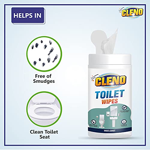 Cleno Toilet Cleaning Wet Wipes For all Toilet Areas like Toilet Commode/Toilet Seats/Flush/Knobs/Wash-basin - 50 Wipes (Ready to Use) - Image 3