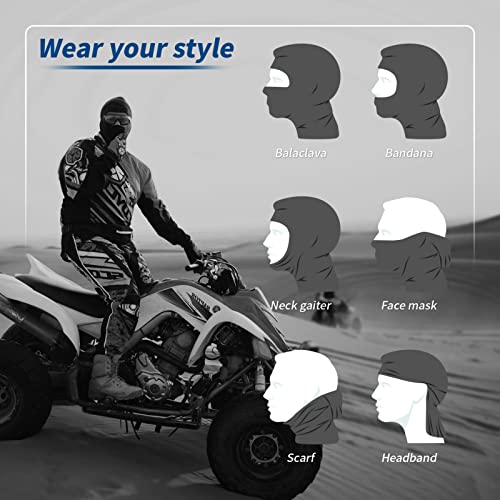 YESLIFE 2 Pieces Balaclava Ski Mask for Men and Women, Summer Face Mask for Motorcycle Helmets, Dirt Bike Accessories Neck Gaiter, Bandanas (Pink+Black) - Image 5