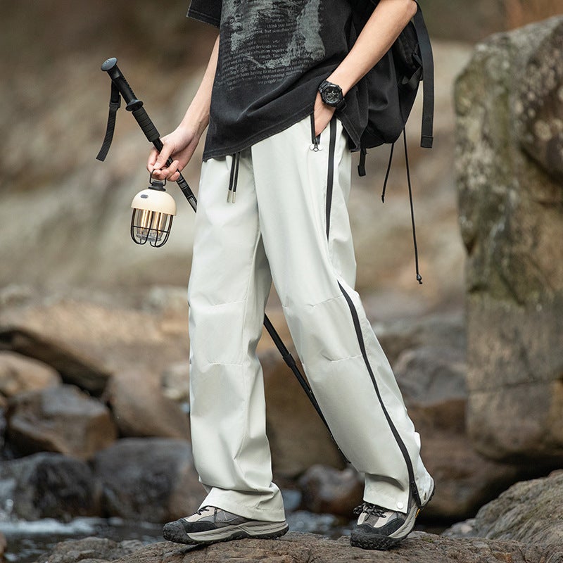 Camping Fashion Brand Straight Zipper Pants Men'S And Women'S Mountain Outdoor Three-Proof Charge Straight Pants Crane Pants Men'S - Image 3