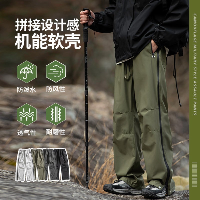 Camping Fashion Brand Straight Zipper Pants Men'S And Women'S Mountain Outdoor Three-Proof Charge Straight Pants Crane Pants Men'S - Image 5