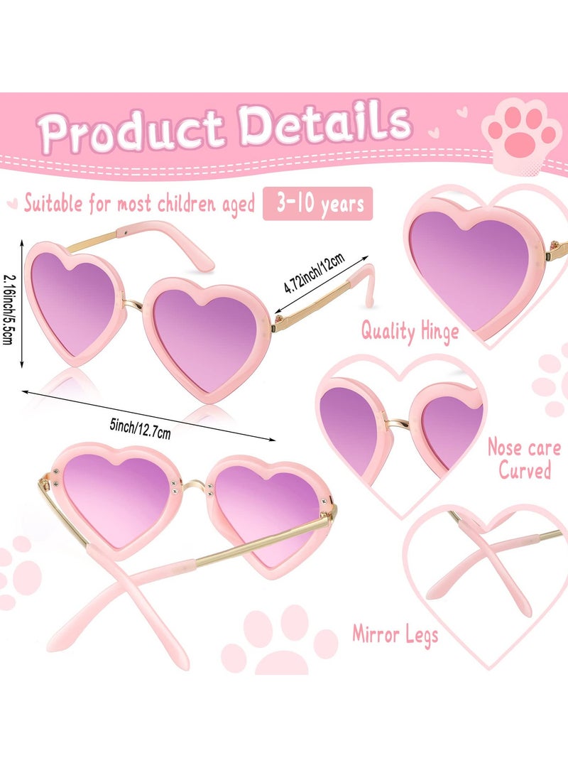 Princess Fashion Set, 3 Pcs Toddler Cute Cat Purse Heart Shaped Sunglasses with UV 400 Protection Crossbody Bag Glitter Small Wallet, Princess Accessories for Girls (Pink)  - Image 3