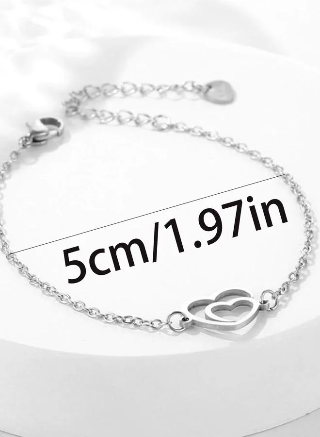 Take Two Silver Heart Charm Bracelet
