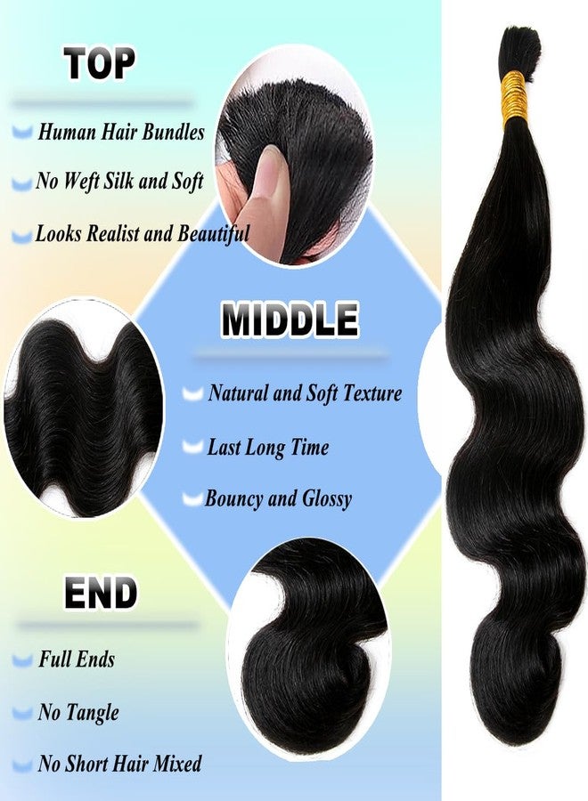 Y WIGS YWIGS Human Hair Braiding Hair for Boho Braids 100G Unprocessed Boho Body Wave Human Hair for Braiding NC 20inch - Image 3