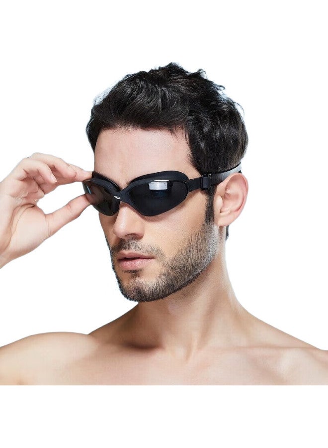Hosa Swimming Goggles, Unisex Professional Large Frame, High Definition Anti-Fog Anti-Reflective Adult Swimming Glasses, Black - Image 2