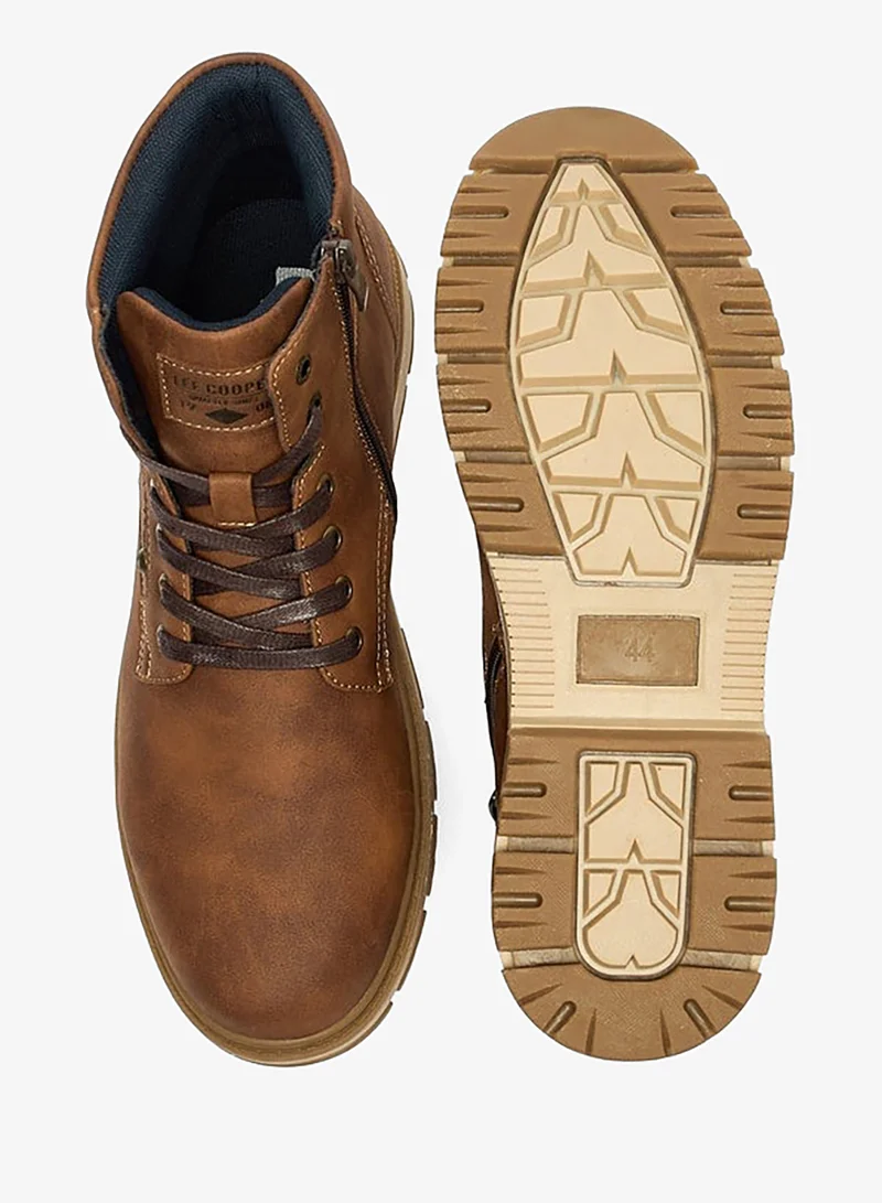 Lee Cooper Men's Solid Boots with Lace-Up Closure