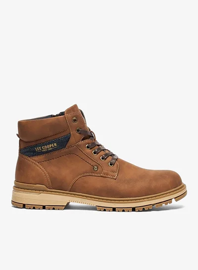 Lee Cooper Men's Solid Boots with Lace-Up Closure