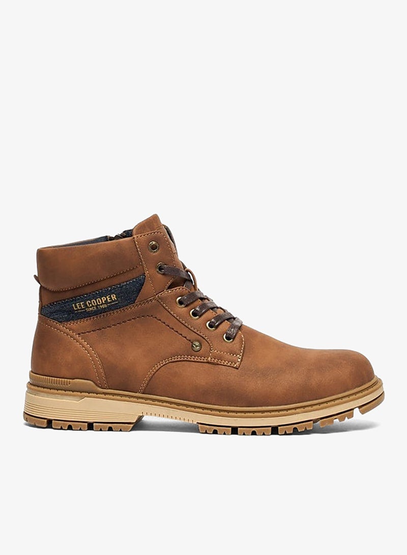 Lee Cooper Men's Solid Boots with Lace-Up Closure - Image 1