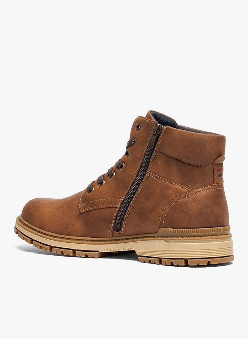 Lee Cooper Men's Solid Boots with Lace-Up Closure - Image 2
