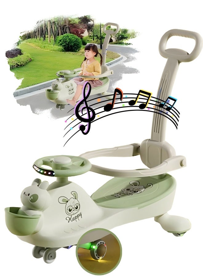 سيارة ركوب للأطفال، سيارة أرجوحة للأطفال، سيارات أطفال للأولاد والبنات، ألعاب ركوب للأطفال الصغار، لعبة تويستر بعجلات صامتة، إضاءة، موسيقى ومسند ظهر - Image 1