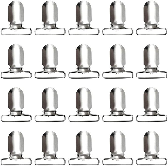20PIECE MENS SUSPENDER CLIPS HEAVY DUTY BED SHEET FASTENERS AND STRAPS HOLDER