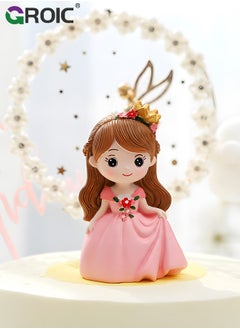 GROIC 2 Pcs Birthday Cake Decorations, Princess & Prince Figure Ornaments Figure Cake Topper, Theme Party Supplies Children's Birthday Cake Decoration Cartoon Princess Doll Cake Decorations  - Image 3