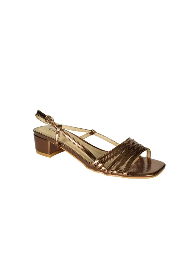 ZAYNA 221-9 Zayna Ladies  Mid Heel Backstrap  Sandals Y-0721 Bronze