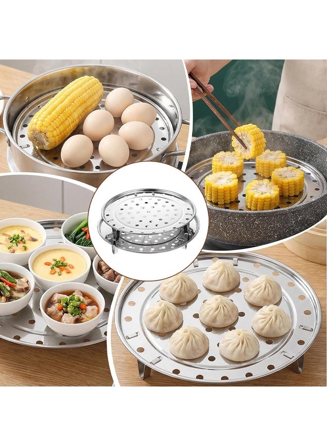 Round Stainless Steel Steamer Rack With Silicone Liners For Instant Pot Dumplings Seafood - Image 4