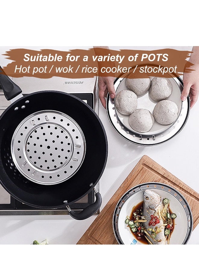 Round Stainless Steel Steamer Rack With Silicone Liners For Instant Pot Dumplings Seafood - Image 5
