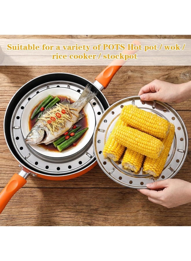 Round Stainless Steel Steamer Rack With Silicone Liners For Instant Pot Dumplings Seafood - Image 2