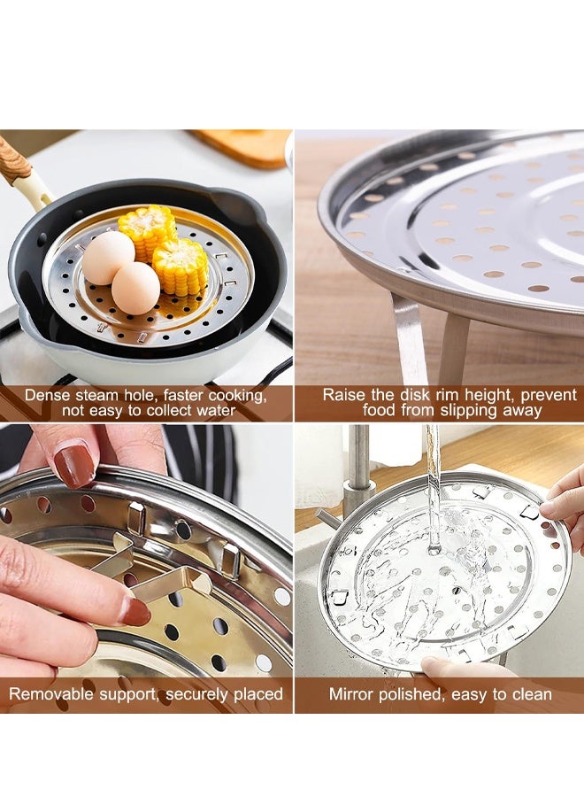 Round Stainless Steel Steamer Rack With Silicone Liners For Instant Pot Dumplings Seafood - Image 3