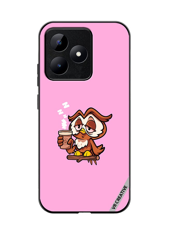 VR CREATIVE Protective Case Cover For Realme C53 Sleepy Owl Design Multicolour - Image 1