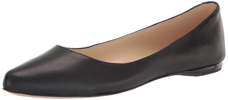 NINE WEST أحذية فلات نسائية من ناين ويست - سوداء جلدية 75 و