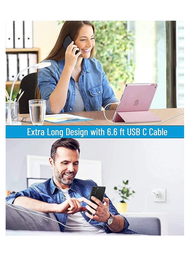 USB C charger and plug for ipad Pro, 20W Wall Fast Charger with 6.6FT USB C Fast Charging Cable Compatible for iPad Pro 12.9 5/4/3 Gen,iPad Pro 11 3/2/1 Gen,iPad - Image 5