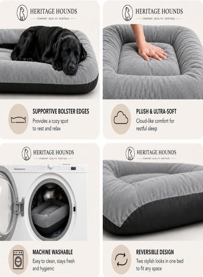 Heritage Dog Bed Reversible Premium Velvet Black & Grey Pet Bed | Soft, Washable & Durable Bed for Dog and Cat for Everyday Comfort & Relaxation (Large (70 * 100 Cm)) - Image 5