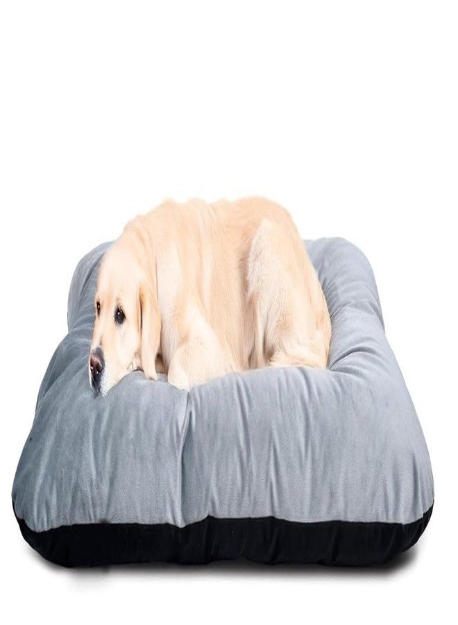 Heritage Dog Bed Reversible Premium Velvet Black & Grey Pet Bed | Soft, Washable & Durable Bed for Dog and Cat for Everyday Comfort & Relaxation (Large (70 * 100 Cm)) - Image 1