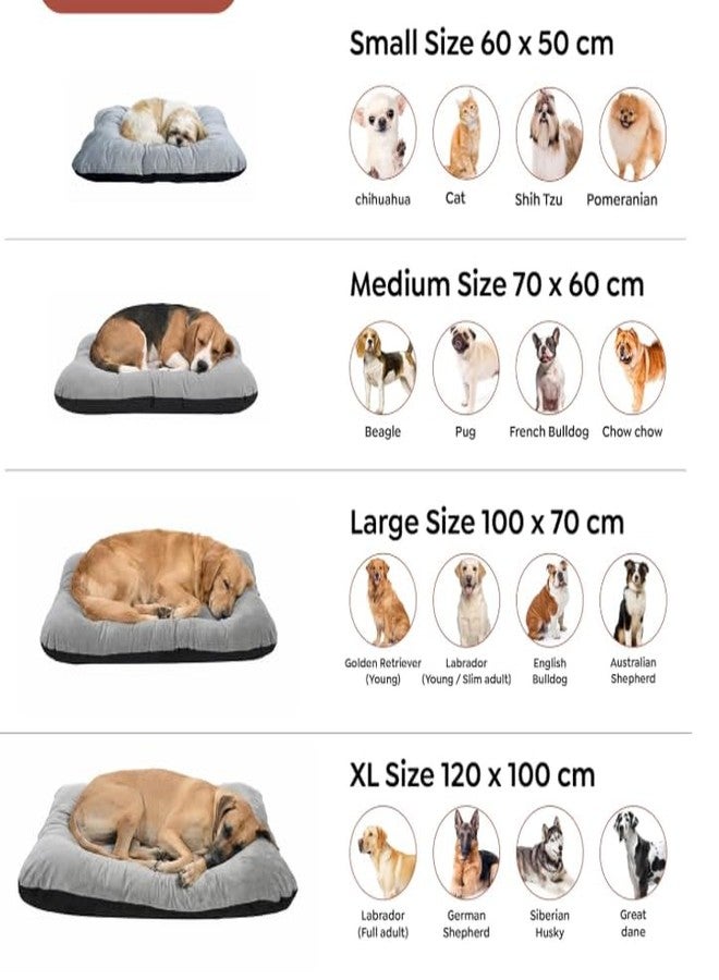 Heritage Dog Bed Reversible Premium Velvet Black & Grey Pet Bed | Soft, Washable & Durable Bed for Dog and Cat for Everyday Comfort & Relaxation (Large (70 * 100 Cm)) - Image 3